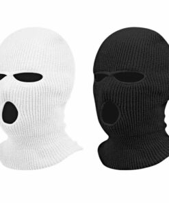 2 PCS Universal Car Headrest Covers – Funny Full Face Ski Mask Design, Auto Seat Rest Protection & Interior Decoration