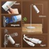 Magnetic touch LED desk lamp, 360-degree rotation, Type C charging, 330mm height, 120mm base, modern design.