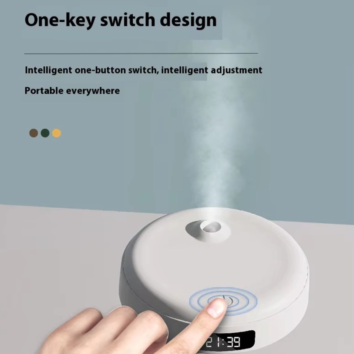 Anti-Gravity Water Drop Humidifier with LED Clock & Silent Mist Spray 8 Anti-Gravity Water Drop Humidifier with one-key switch for convenient aromatherapy. Compact design for easy use anywhere.