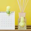 Cute character desk decor with 2024 calendar and diffuser. Fun office accessory for organization and aromatherapy.