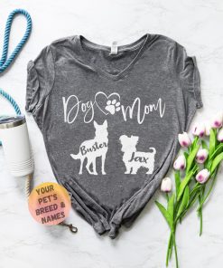Personalized Dog Mom Shirt With Breed and Pet Names, Dog Lover Gift