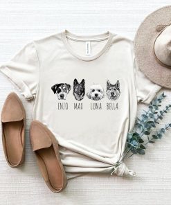 Custom Pet Portrait T-Shirt, Personalized Dog Mom Gift, Cute Pet Tee, Gift For Pet Lovers.