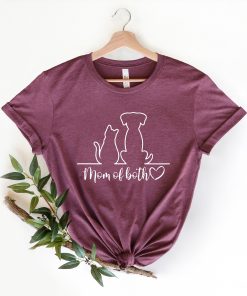 Cat and Dog Mom Shirt, Mom Of Both Animal Lover Tee
