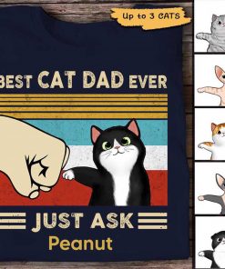 Best Cat Dad Ever Shirt, Personalized Cat Dad Shirt, Gift For Cat Dad Papa, Father's Day Cat Owner Shirt