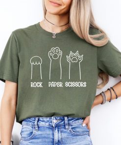 Funny Cat Paw Shirt, Rock Paper Scissors Tee, Gift For Pet Lovers