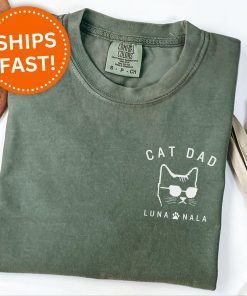 Custom Cat Dad Shirt, Cat Dad T-Shirt Gifts for Cat Dad, Personalized Cat Dad Gifts for Father's Day