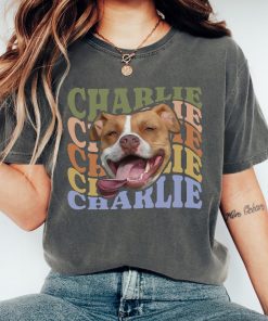 Custom Vintage Pet Comfort Colors Tee, Photo and Name Shirt, Cat Dog Owner Gift