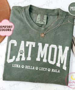Custom Cat Mom Shirt With Cats Names, Cat Mama Sweatshirt, Mothers Day Gift For Cat Mom, Cat Lover Gifts.