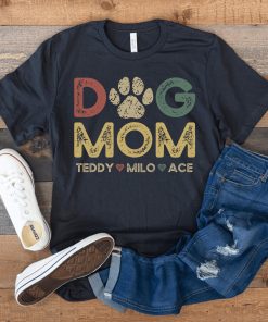 Dog Mom Shirt With Dog Names, Custom Pet Names Dog Owner Gift