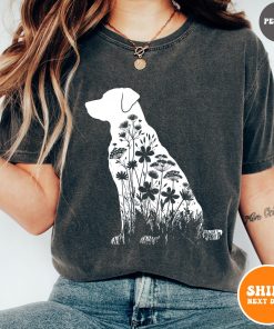 Personalized Floral Dog T-Shirt, Custom Dog Mom Gift, Animal Lover Tee