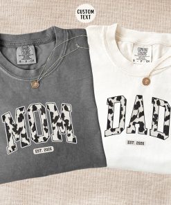 Comfort Colors Cowboy Mom Dad Shirts, Western Pregnancy Reveal Tee, Gift For New Parents, Matching Outfit.