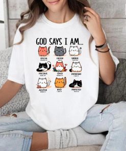 God Says I Am Cat Shirt, Christian Bible Verse Tee, Funny Cat Shirt.