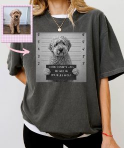 Custom Pet Mugshot T-Shirt or Sweatshirt, Personalized Dog/Cat, Gift For Pet Lovers.
