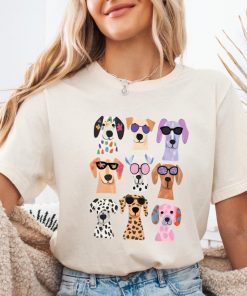 Cute Dog Shirt,Colorful Puppy Graphic Tee, Dog Lover T-Shirt, Pet Lover Gift, Funny Dog Tee