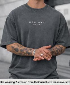 Minimalist Dog Dad Tee, Dog Dad Shirt, Custom Est Daddys Dog Apparel