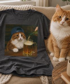 Custom Pet Photo Shirt, Personalized Dog Cat Drinking Beer Tee, Funny Pet Owner Gift, Custom Dog Shirts