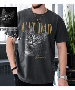 Funny Cat Dad Shirt, Personalized Photo Shirt for Dog Cat Dad, Fathers Day Gift for Cat Dad.