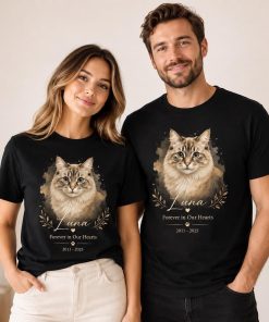 Custom Pet Memorial Shirt, Two Pet Remembrance Portrait Tee, Portrait From Photo, Matching Outfit.